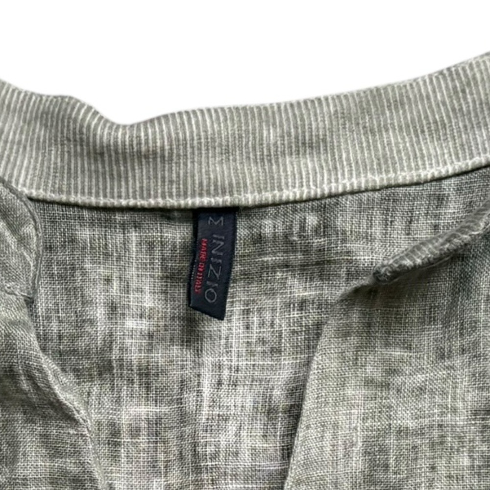 Inizio olive green sleeveless linen dress with pockets, size medium. - Picture 5 of 8